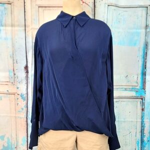 A.L.C. Semi Sheer Long Sleeve Blouse